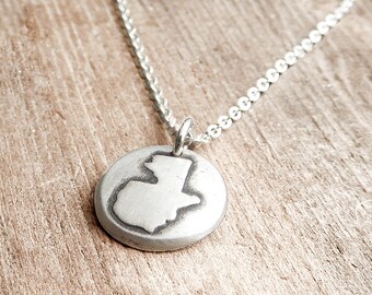 Tiny Guatemala necklace, silver map jewelry, Guatemala pendant