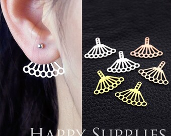 Nickel Free - High Quality Ear Jackets Golden / Silver / Rose Gold Brass Earring Jackets for Ear Cuffs and Front Back Earrings (EJ006)