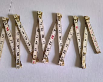 Vintage Lufkin Red End All Ways Extension Yard Stick Ruler --- Retro Rustic Workshop Carpenter Curio Home Decor --- Industrial Numbers Shop