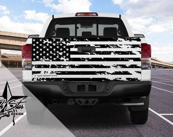 Tattered Flag Tailgate Decal