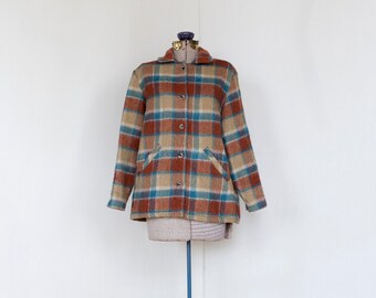 vintage 70s plaid wool jacket