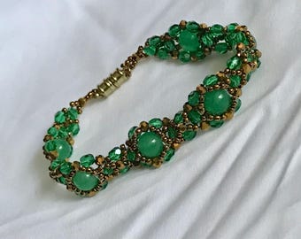 Bracelet & Earrings Marvelous green A6
