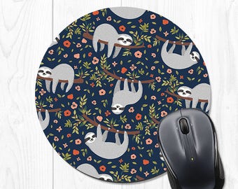 Mouse Pad Cute Sloth Mousepad Funny Coworker Gift Office Supplies Office Decor Office Desk Accessories Cubicle Accessories Pink Blue Coral