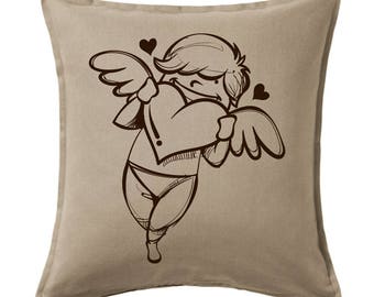 cushion, personalised, Cupid, Valentine's day, cotton