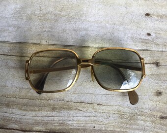 Vintage Gold Medrad Glasses - 52 - 16 Metal Glasses - Oversized