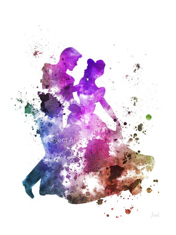 Items Similar To Cinderella Dancing With Prince Charming Art Print 