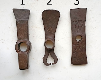 Antique hand forged iron mill picks Burr stone pick Double Bit Stone Dressing Hammer Tool Mining Furrowing Handmade tools Blacksmith made