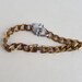 Vintage brass large curb chain bracelet