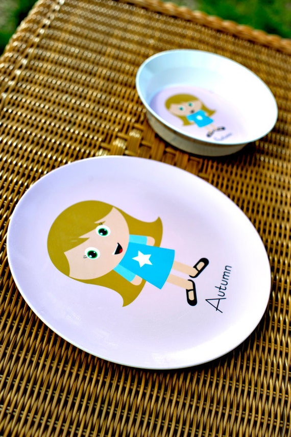 Personalized Kids Plate Set Custom Kidlet SET plate and