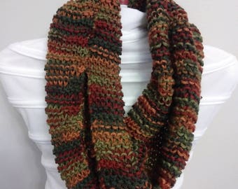 Infinity Multi Color Knitting Scarf, Free Shipping