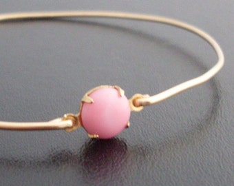 Bangle Bracelet Risa - Gold Tone, Pink