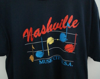 Vintage 90s Nashville Music City U.S.A. T Shirt Large