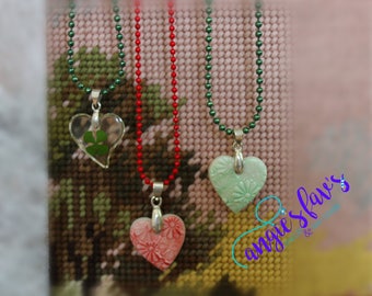 Ball Chain Necklaces, Heart, Shamrock