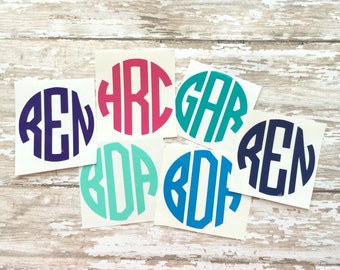 Circle monogram decal/ Circle monogram sticker/ Circle monogram /Initials decal Initials sticker/ Monogram sticker/ Circle monogram sticker