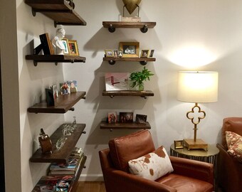 Many sizes, Floating shelves, Modern, Barn, floating shelf, Reclaimed wood shelves, Pipe shelf, Rustic shelf, Farmhouse