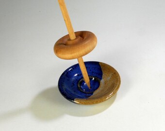 Ceramic spinning bowl, pottery spindle support bowl, stoneware spinning disk, ceramic lap bowl, supported spindle bowl, pottery lap bowl