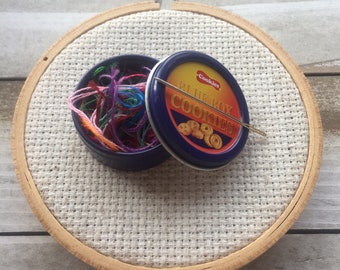 Cookie Tin Needle Minder - Magnet for Cross Stitch - Cookie Needle Minder - ORT Cookie Tin - Magnetic Needle Minder