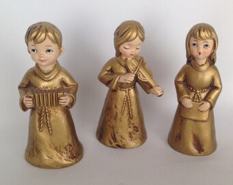 Vintage Christmas, Angel Choir, 1960s, Musicians, Set of 3, Made in Japan, Christmas Gift, Musicians, Christmas Musicians, Christmas Decor