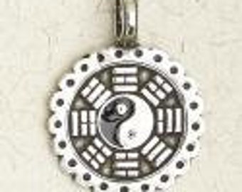 I-Ching and Ying-Yang-Pewter-pendant