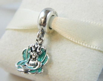 Disney Collection ARIEL AND SEASHELL Dangle / New / Threaded / Sterling Silver s925 / Fully Stamped.
