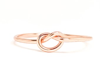 Rose Gold Knot Ring, Tie The Knot Ring, Love Knot Ring, Friendship Ring, Bridesmaid Rings, Rose Gold Ring, Knot Ring, Wedding Accessories