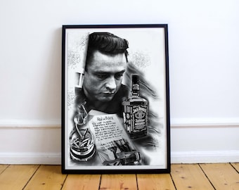 Johnny Cash, Johnny Cash poster, Johnny Cash print, Johnny Cash Canvas, Home decoration, Wall decor, Wall art