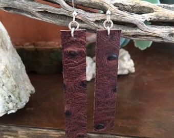 Ostrich leather earrings