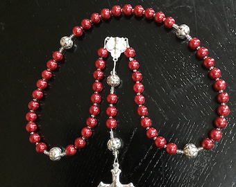 Red Pearlized Holy Spirit Rosary