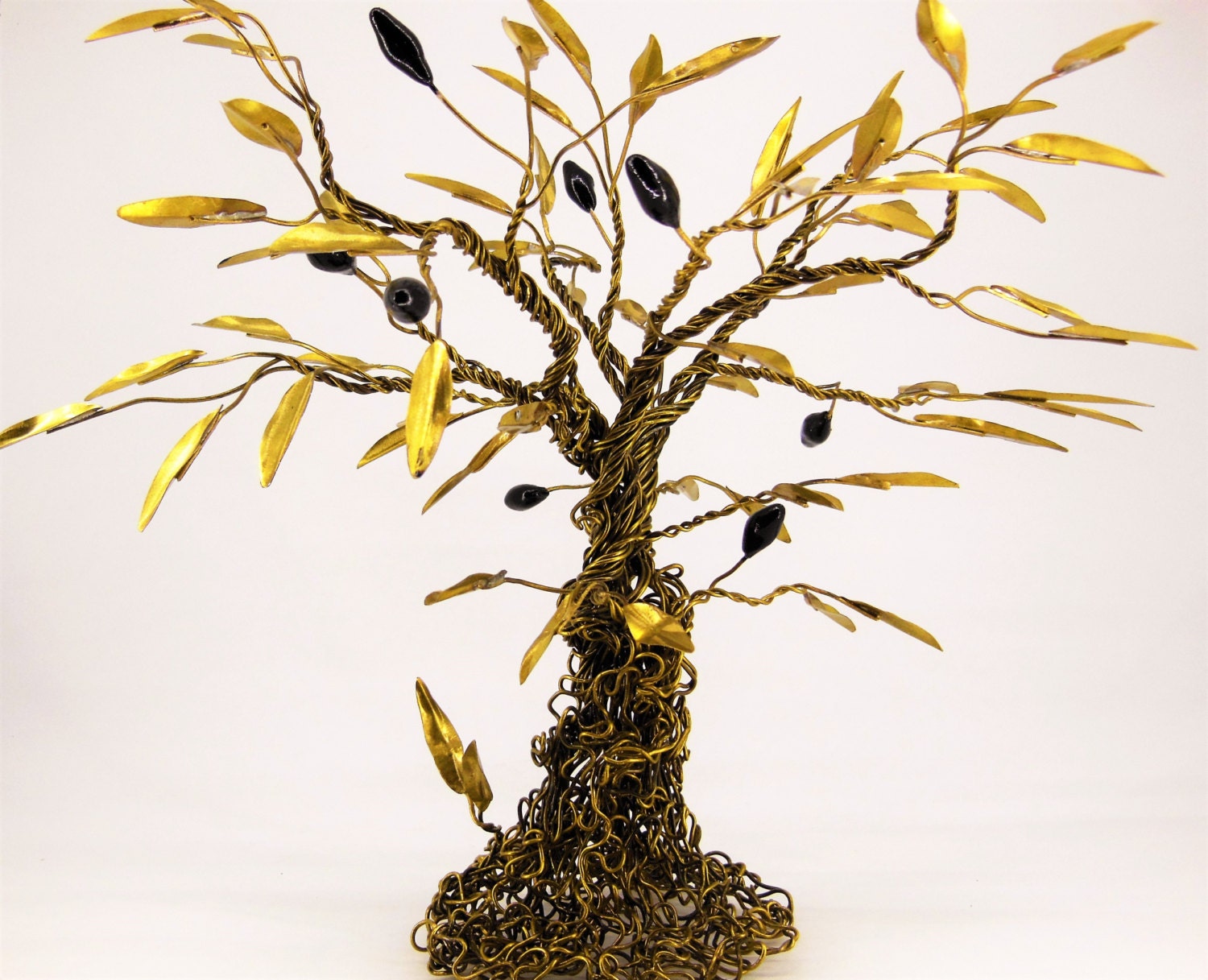 Olive Tree Sculpture Brass Tree Sculpture Handmade Table