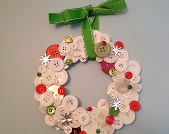 Snowy Winter Button Wreath