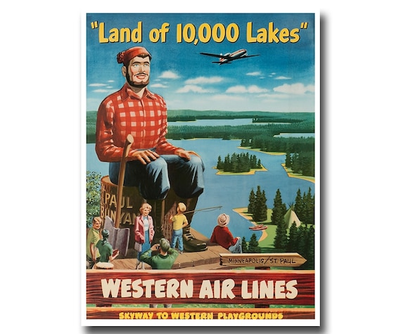 Minnesota Art Print Travel Poster Minneapolis St. Paul Vintage Minnesota Art Print Travel Poster Minneapolis St. Paul Vintage