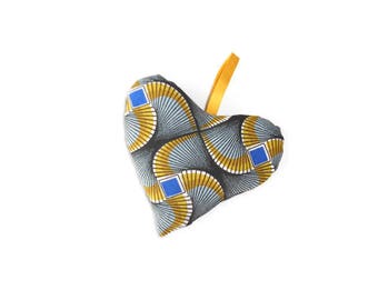 African wax fabric heart Lavender sachet