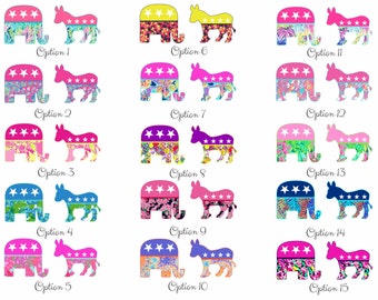 Republican or Democrat Lilly Inspired Stickers #2