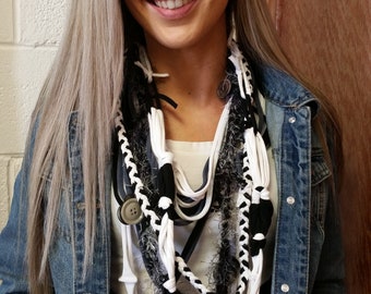 Wearable fiber art necklaces