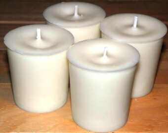 Votive 4 Pack White - Soy Blend Wax - 15 Hour Burn Time - Unscented Soy Candles