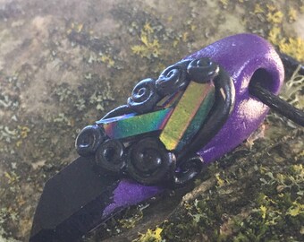 One Of A Kind Clay And Crystal Amulet