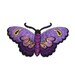 Iron on Embroidery Butterfly Patch - Moth Applique - Insect Motif - Sew on, Glue on - Violet, Amethyst, Orchid Purple - 8.5 x 5 cm (M/10-4)