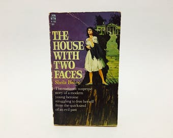 Vintage Gothic Romance Book The House with Two Faces by Sheila Bishop 1960 Paperback