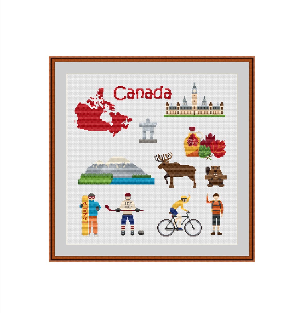 Cross stitch pattern Canada Canada map Ottawa Ottawa