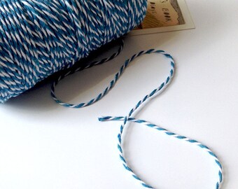 10m Blue & White Baker's Twine 1.5mm striped string / packaging 10m/90m/180m bulk
