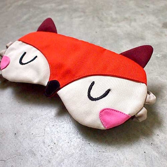 Blushing Fox Sleep Eye Mask Foxy Eyemask Orange Sleeping Fox