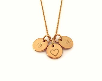 Fine chain of gold pendant 3 letter Monogram