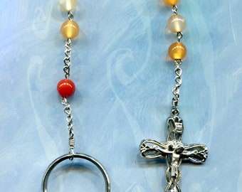 8mm Carnelian 1 decade pocket rosary