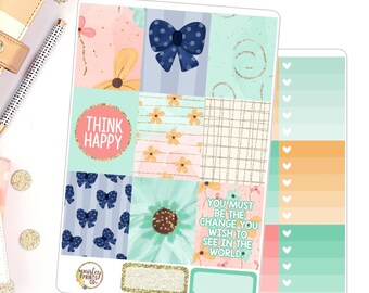 Spring Feels Deluxe Weekly Kit for use in Erin Condren Weekly Kit Floral Planner Stickers