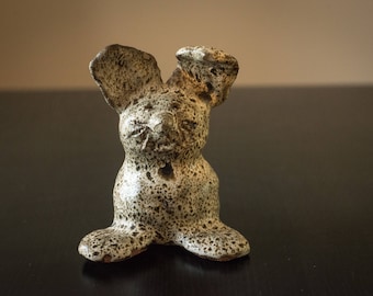 Vintage Folk Art Ceramic Rabbit Figurine