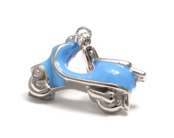 925 sterling Silver Charm pendant scooter in Vespa style