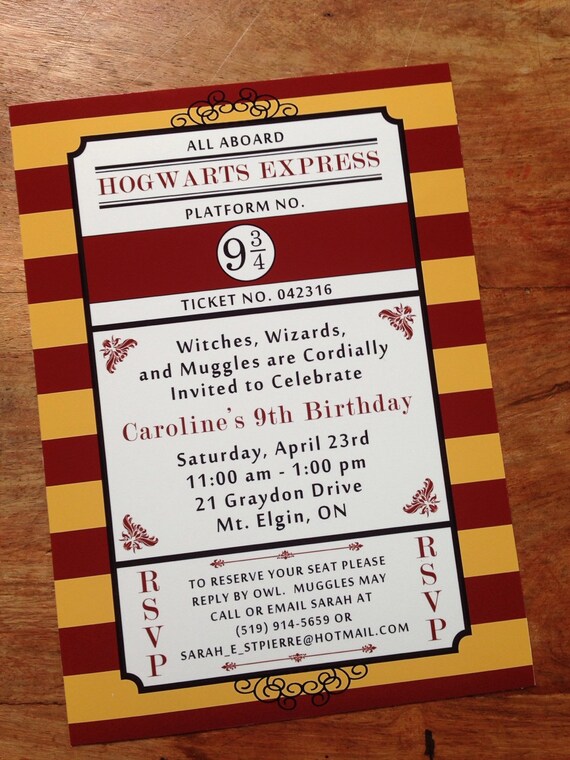 Harry Potter birthday party invitation 5x7 printable Ron