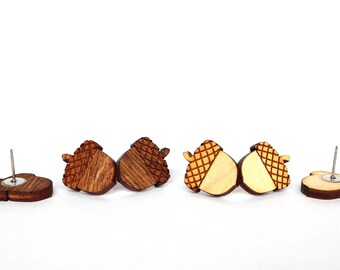 Acorn Earrings - Handmade - Laser Cut