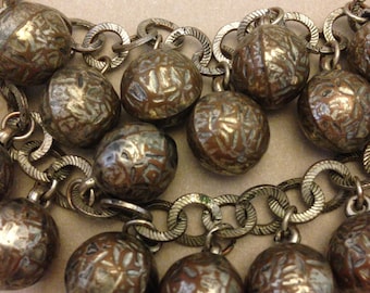 Vintage Metal Balls Necklace