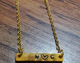 Love Initial Bar Necklace